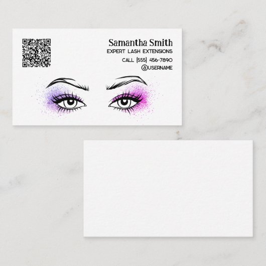Lash Extension Aangepaste QR-Visitekaartje Visitekaartje (Voorkant / Achterkant)