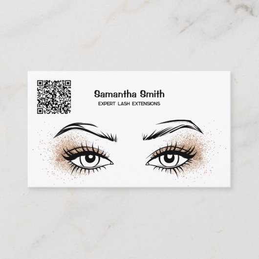 Lash Extension Aangepaste QR-Visitekaartje Visitekaartje (Voorkant)