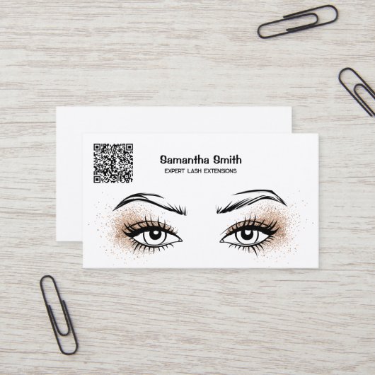 Lash Extension Aangepaste QR-Visitekaartje Visitekaartje (Voorkant / Achterkant in situ)