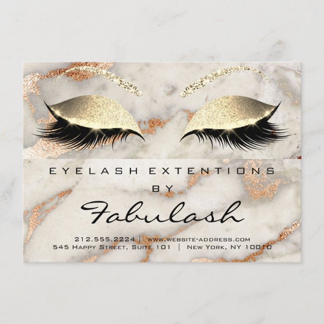 Lash Extension Aftercare Instruction Copper Marbl (Voorkant)