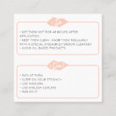 Lash Extension Aftercare Socialmedia Minimalist Vierkante Visitekaartje (Achterkant)