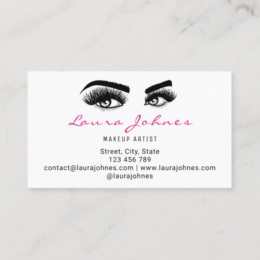 Lash Extension Beauful Long lashes Makeup kunstena Visitekaartje (Achterkant)