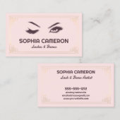 Lash Extension Brows Artist Pink and Gold Visitekaartje (Voorkant / Achterkant)