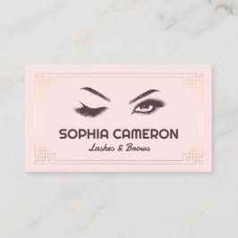 Lash Extension Brows Artist Pink and Gold Visitekaartje