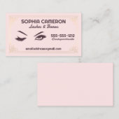 Lash Extension Brows Artist Pink and Gold Visitekaartje (Voorkant / Achterkant)