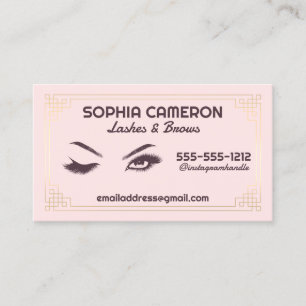 Lash Extension Brows Artist Pink and Gold Visitekaartje