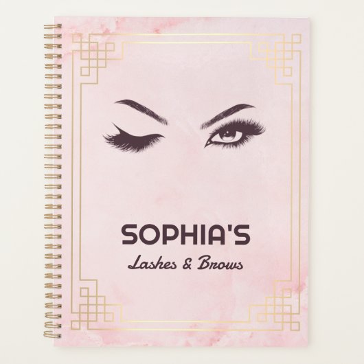 Lash Extension Brows Pink Gold Appointer Planner (Voorkant)