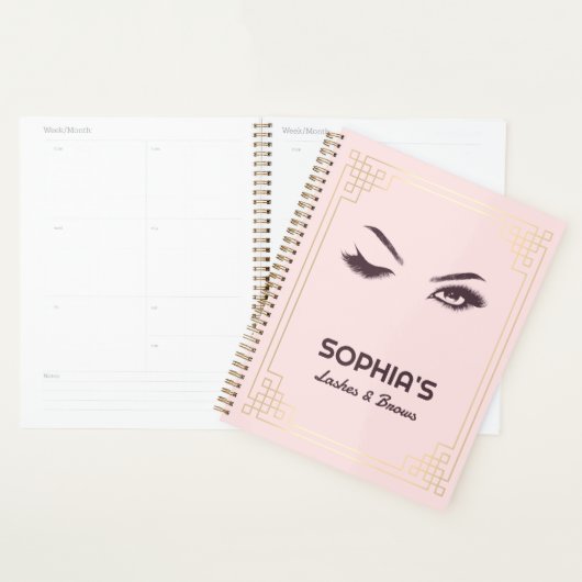 Lash Extension Brows Pink Gold Appointer Planner (Display)