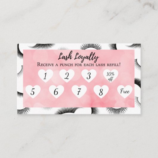 Lash Extension Filler Loyalty-kaart Visitekaartje (Voorkant)