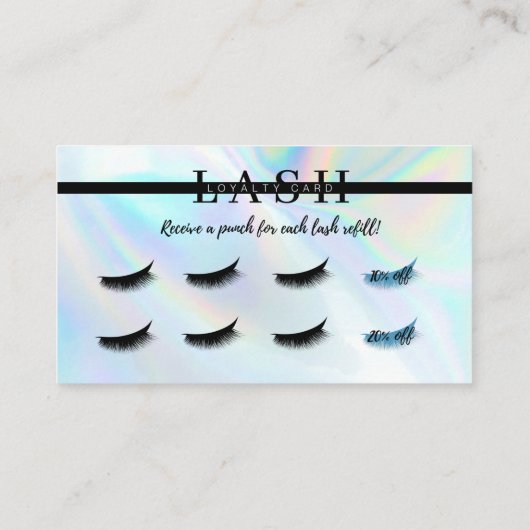 Lash Extension Filler Loyalty Punch Kaart Visitekaartje (Achterkant)