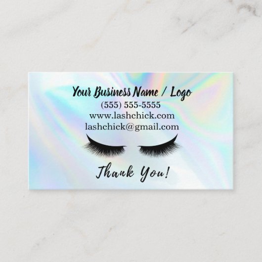 Lash Extension Filler Loyalty Punch Kaart Visitekaartje (Voorkant)