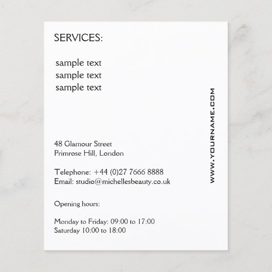 Lash Extension Flyer (Achterkant)