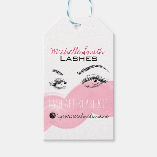 Lash extension Lashes Brow Pink Lash Aftercare Kit Cadeaulabel (Voorkant)