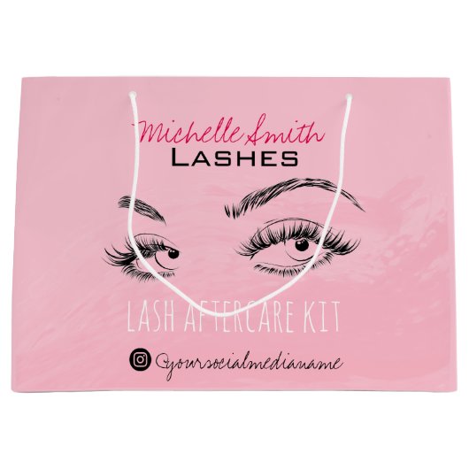 Lash extension Lashes Brow Pink Lash Aftercare Kit Groot Cadeauzakje (Voorkant)