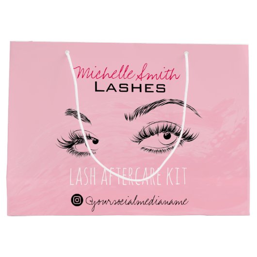 Lash extension Lashes Brow Pink Lash Aftercare Kit Groot Cadeauzakje (Achterkant)