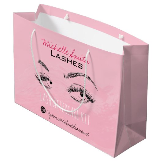 Lash extension Lashes Brow Pink Lash Aftercare Kit Groot Cadeauzakje (Achterkant Gekanteld)