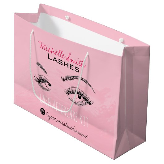 Lash extension Lashes Brow Pink Lash Aftercare Kit Groot Cadeauzakje (Voorkant Gekanteld)