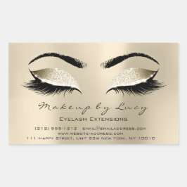 Lash Extension Make-up Beauty Champaigne Glitter Rechthoekige Sticker