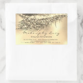 Lash Extension Make-up Beauty Gold Glam Glitter Rechthoekige Sticker (Tas)