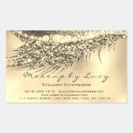 Lash Extension Make-up Beauty Gold Glam Glitter Rechthoekige Sticker