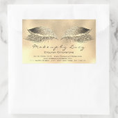 Lash Extension Make-up Beauty Gold Metal Glitter Rechthoekige Sticker (Tas)