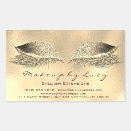 Lash Extension Make-up Beauty Gold Metal Glitter Rechthoekige Sticker