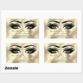 Lash Extension Make-up Beauty Golden Eye Glitter Rechthoekige Sticker (Vel)