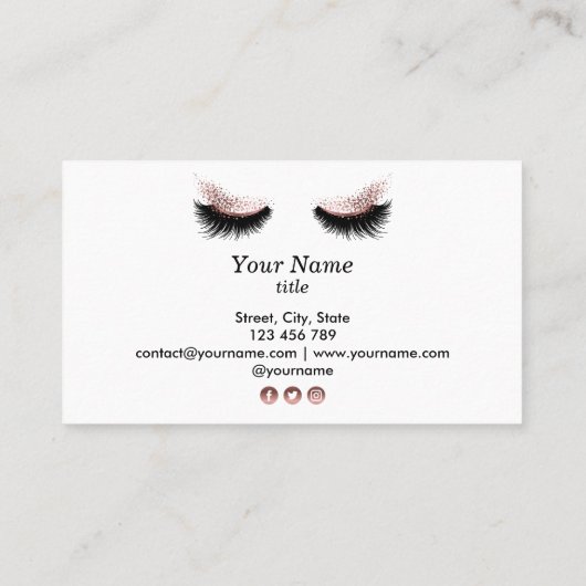 Lash Extension Makeup Artist Visitekaartje (Achterkant)