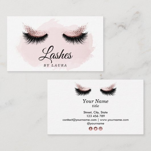 Lash Extension Makeup Artist Visitekaartje (Voorkant / Achterkant)