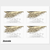 Lash Extension Makeup Beauty Gold White Glitter Rechthoekige Sticker (Vel)