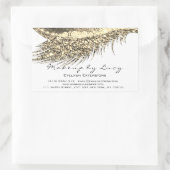 Lash Extension Makeup Beauty Gold White Glitter Rechthoekige Sticker (Tas)