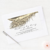Lash Extension Makeup Beauty Gold White Glitter Rechthoekige Sticker (Envelop)