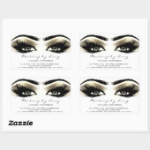 Lash Extension Makeup Beauty Golden Eyes White Rechthoekige Sticker (Vel)