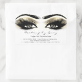 Lash Extension Makeup Beauty Golden Eyes White Rechthoekige Sticker (Tas)