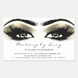 Lash Extension Makeup Beauty Golden Eyes White Rechthoekige Sticker