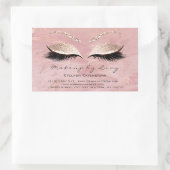 Lash Extension Makeup Beauty Marble Pink Glitter Rechthoekige Sticker (Tas)