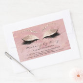 Lash Extension Makeup Beauty Marble Pink Glitter Rechthoekige Sticker (Envelop)