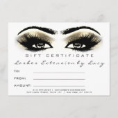 Lash Extension Makeup Certificate Gift Gold White (Voorkant)