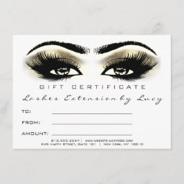 Lash Extension Makeup Certificate Gift Gold White