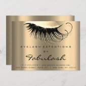 Lash Extension Natercare Instruction Champaig Gold Kaart (Voorkant / Achterkant)