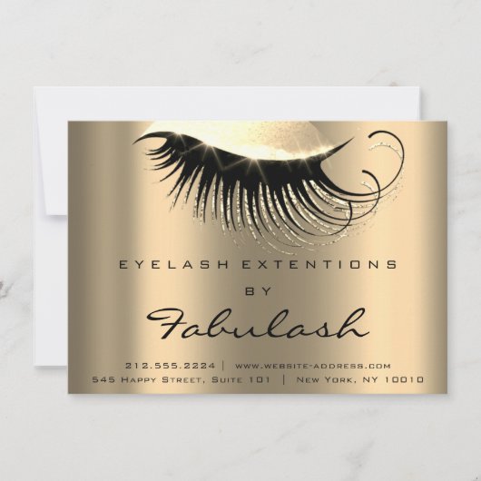 Lash Extension Natercare Instruction Champaig Gold Kaart (Voorkant)