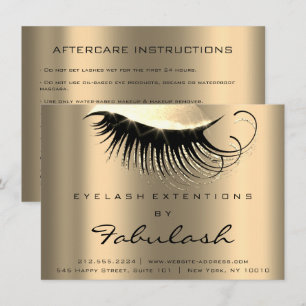 Lash Extension Natercare Instruction Champaig Gold Kaart