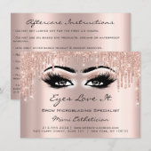 Lash Extension Natercare Instruction Eyes Glitter Kaart (Voorkant / Achterkant)