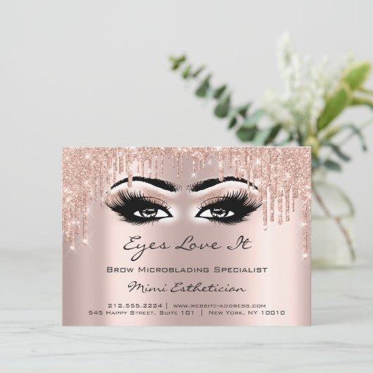 Lash Extension Natercare Instruction Eyes Glitter Kaart (Staand voorkant)