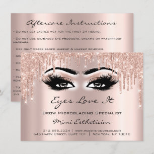 Lash Extension Natercare Instruction Eyes Glitter Kaart