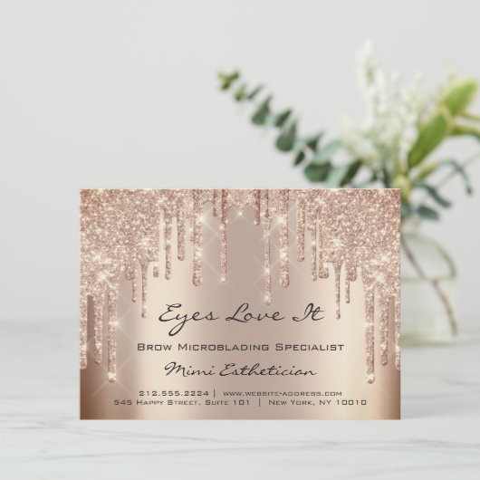 Lash Extension Natercare Instruction Skinn Glitter Kaart (Staand voorkant)