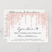 Lash Extension Natercare Instruction Spark Glitter Kaart (Voorkant / Achterkant)