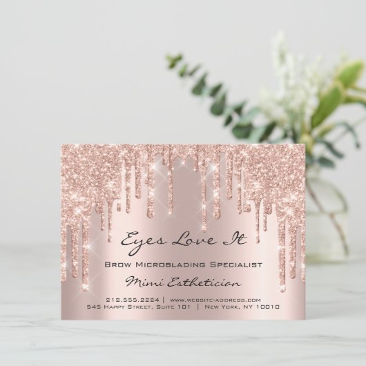 Lash Extension Natercare Instruction Spark Glitter Kaart (Staand voorkant)