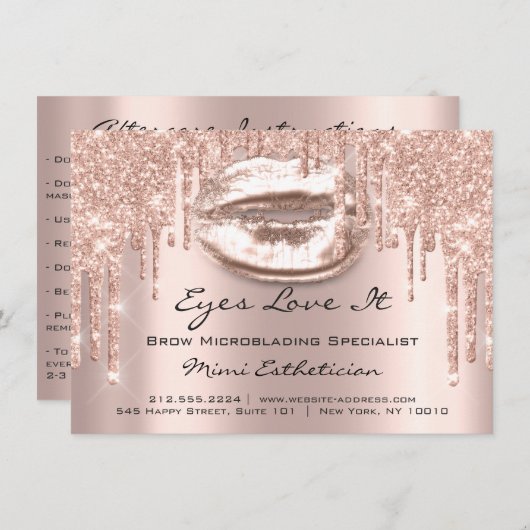 Lash Extension Natercare Instruction Spark Kiss Kaart (Voorkant / Achterkant)