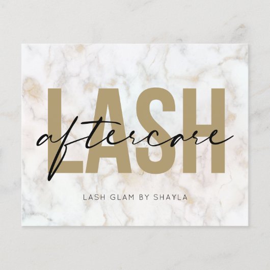 Lash Extension Natercare Instructions Marble Kaart (Voorkant)